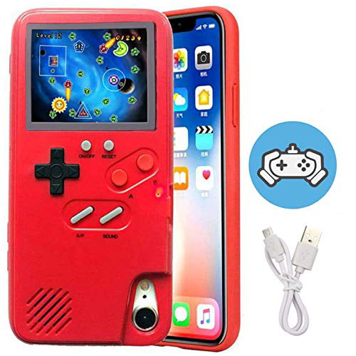 LucBuy Game Console Case for Galaxy Retro Protective Cover Self-Powered Case with 36 Small Game,Full Color Display,Shockproof Video Game Case with USB Charging Cable， for Samsung Galaxy S10 